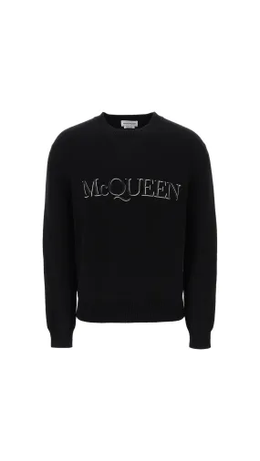 Logo Embroidered Sweater - Black