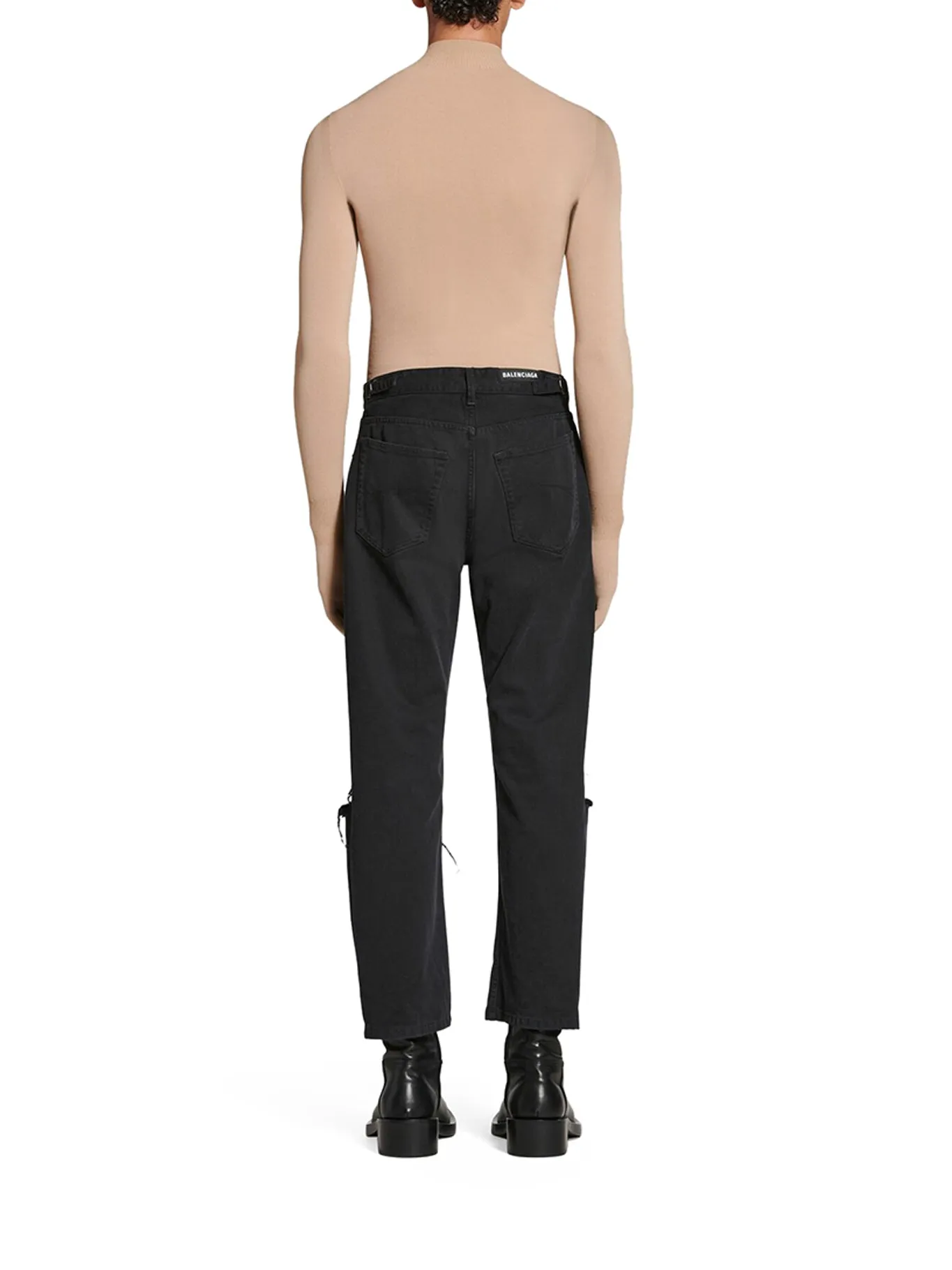 LOOSE FIT BUCKLE PANTS IN BLACK