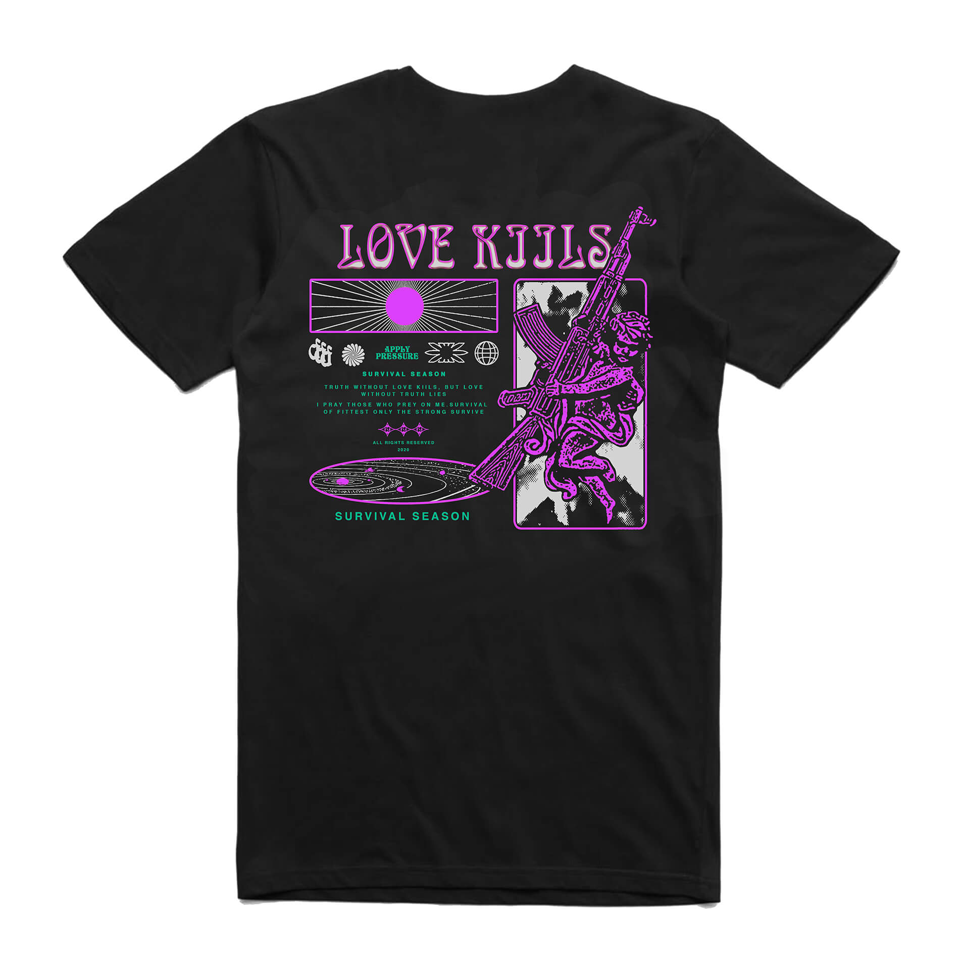 LOVE KILLS TEE BLK/PURP