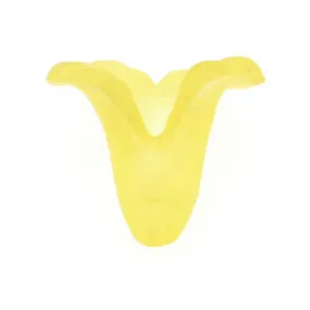 Lucite Trumpet Calla Lily Flower Beads Matte Yellow 12mm (10 pcs)