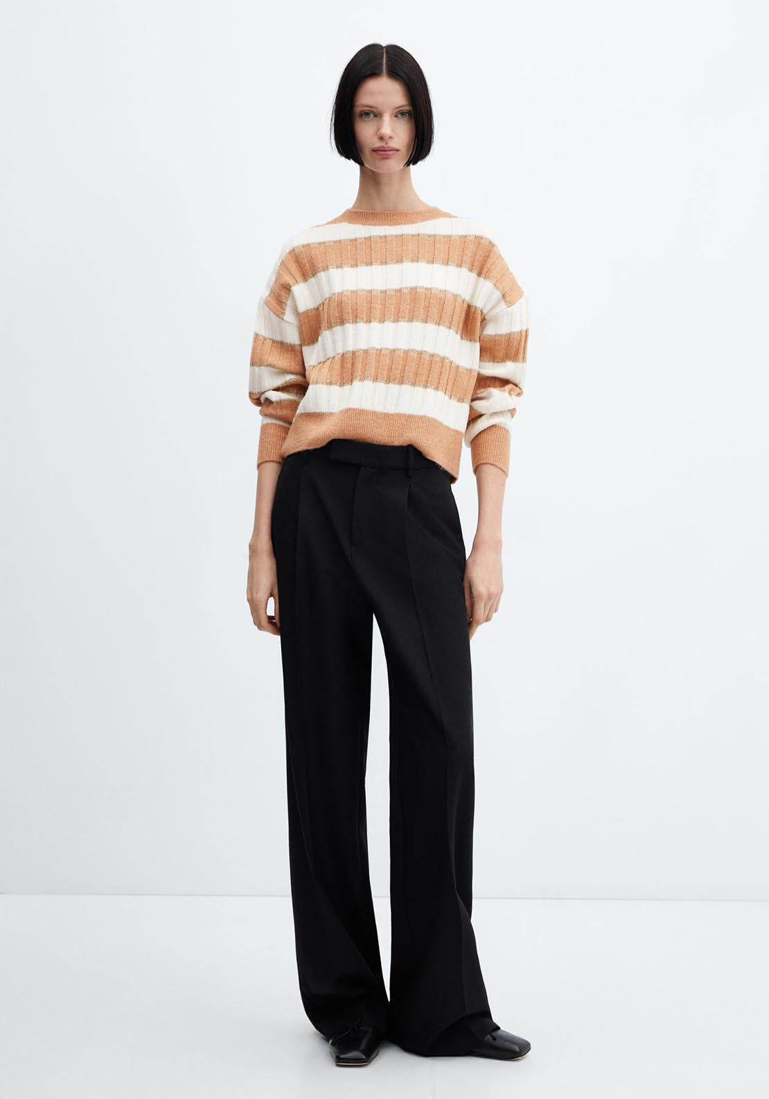 Lurex details striped sweater