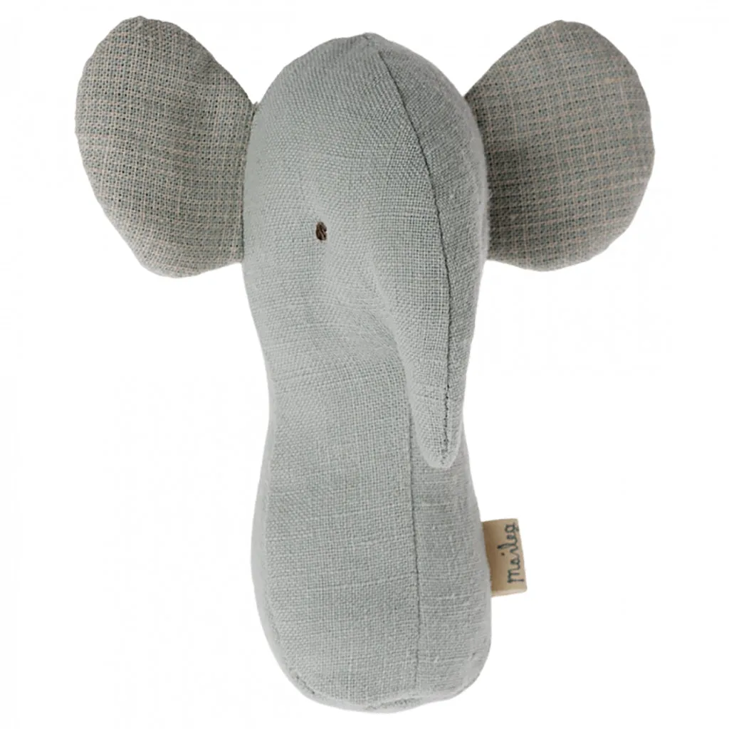 Maileg Toys Lullaby Friends Elephant Rattle Light Dusty Blue