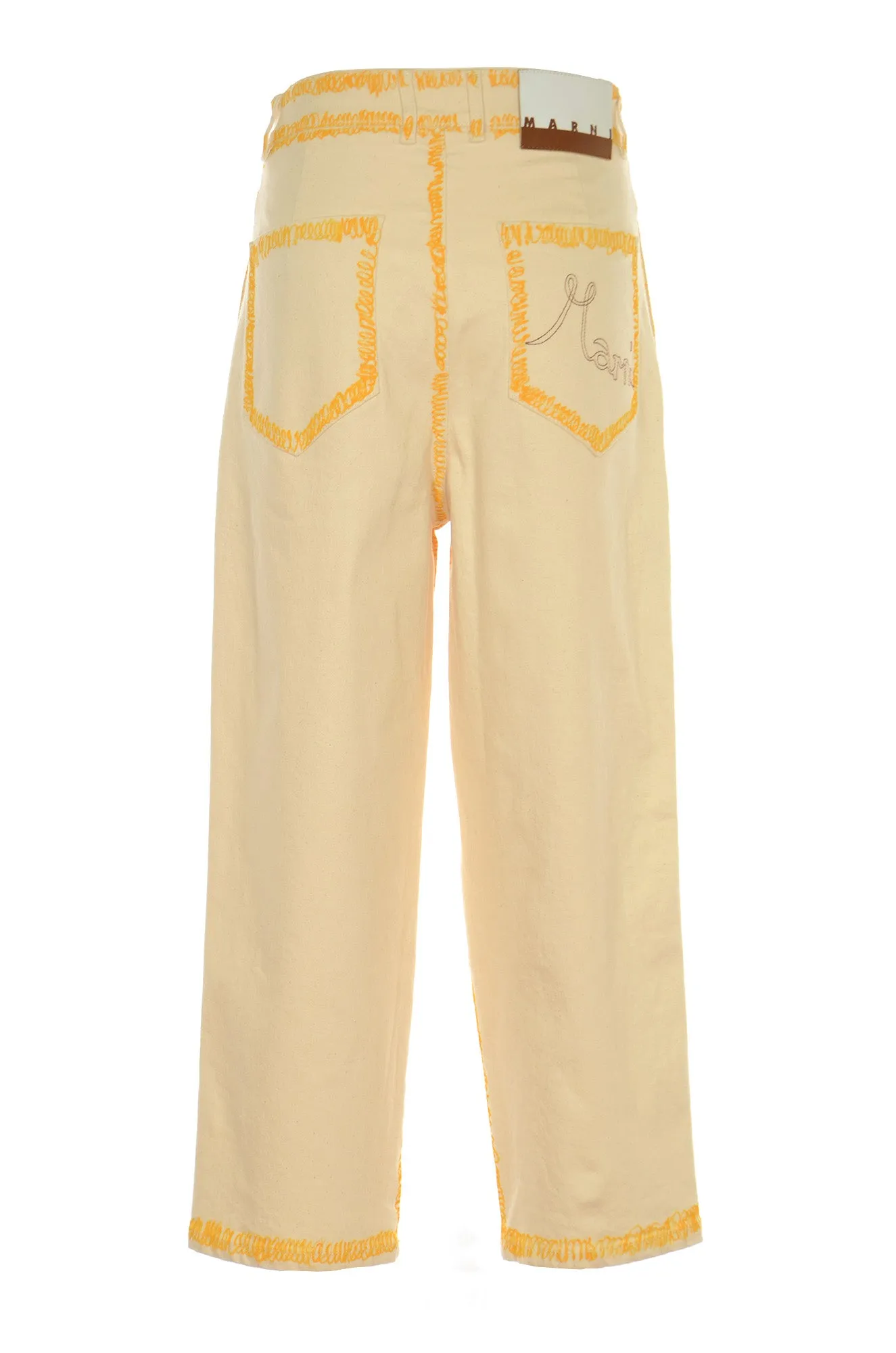 Marni Contrasting-Trim Straight Leg Pants