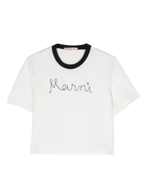 Marni T-Shirt Curvise Logo White