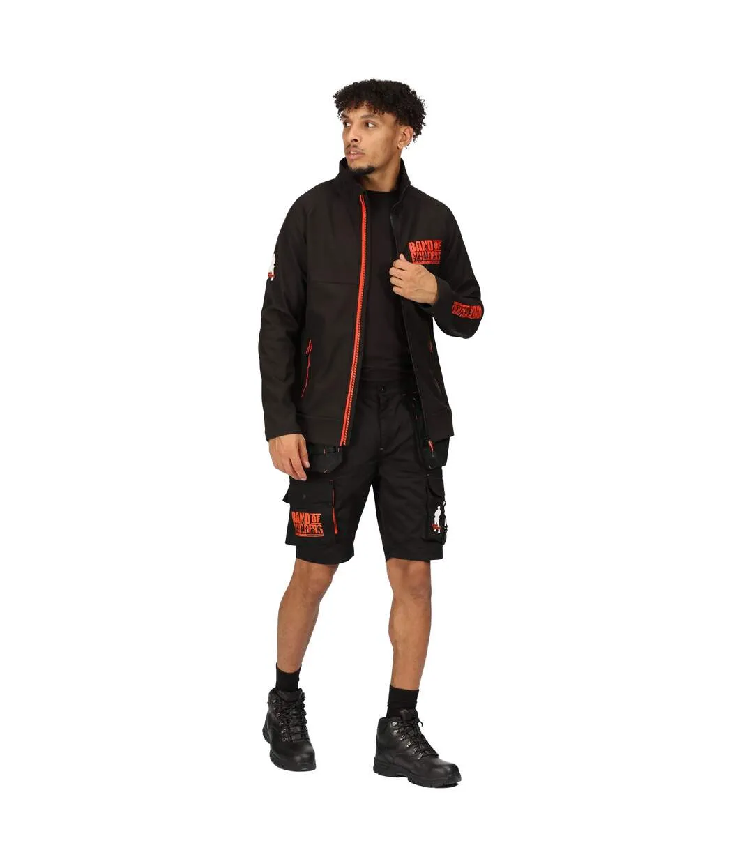 Mens band of builders soft shell jacket black Regatta