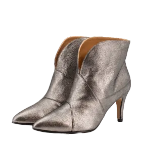 METALLIC LEATHER ANKLE BOOTS