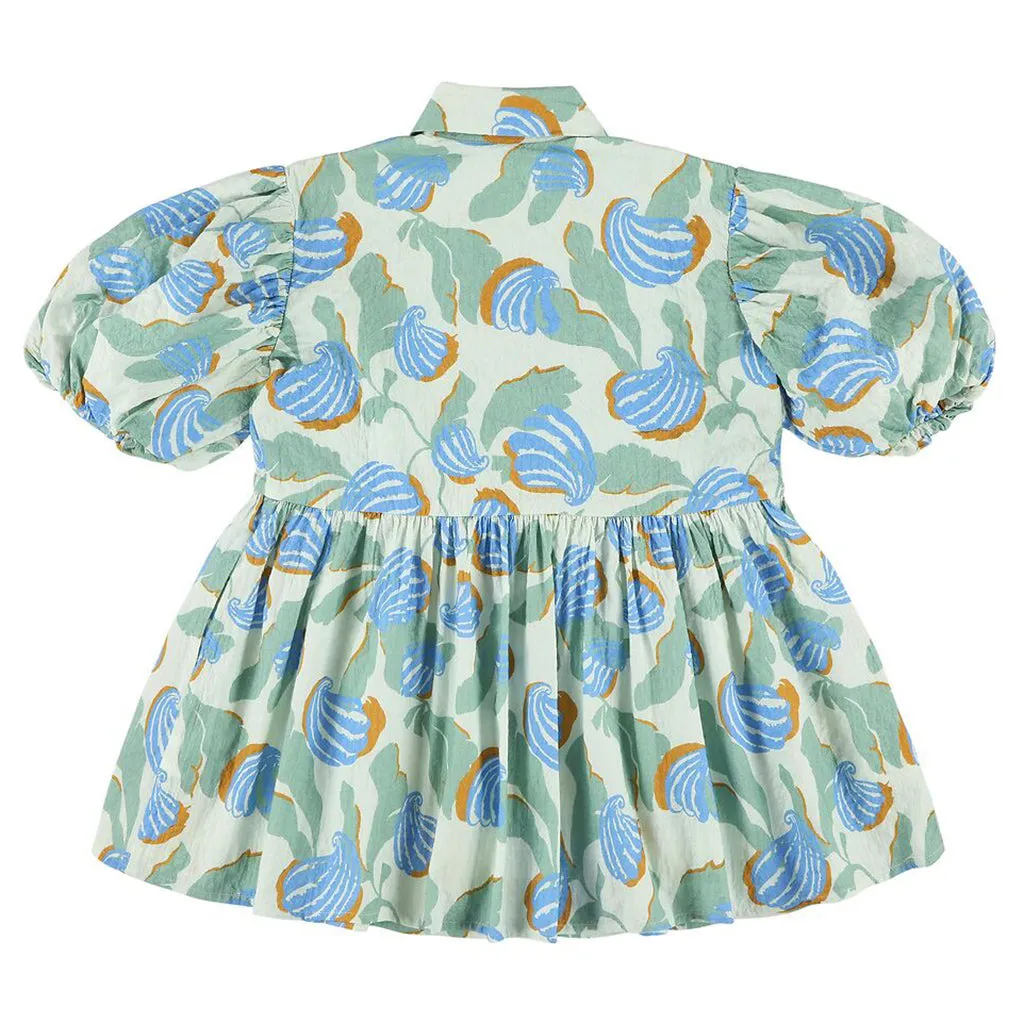 Morley Child Girl Ulyses Dress Blue Shell Print