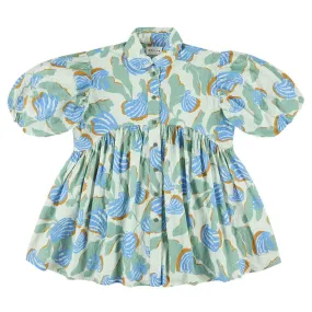 Morley Child Girl Ulyses Dress Blue Shell Print