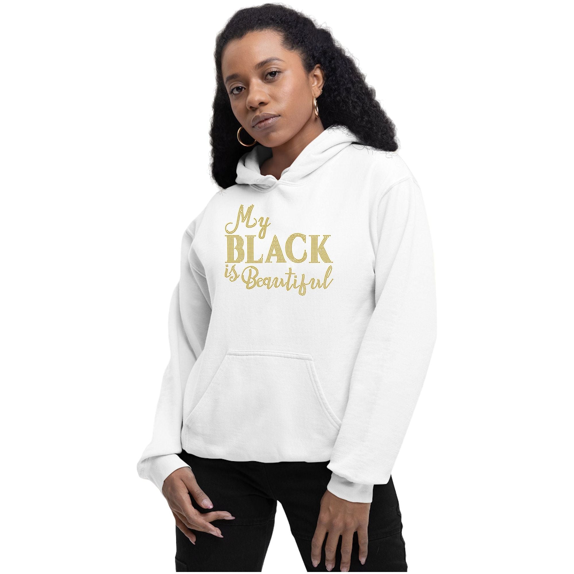 My Black Is Beautiful Rhinestone Statement Hoodie