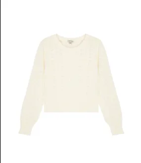 Off White Pointelle Knit Sweater