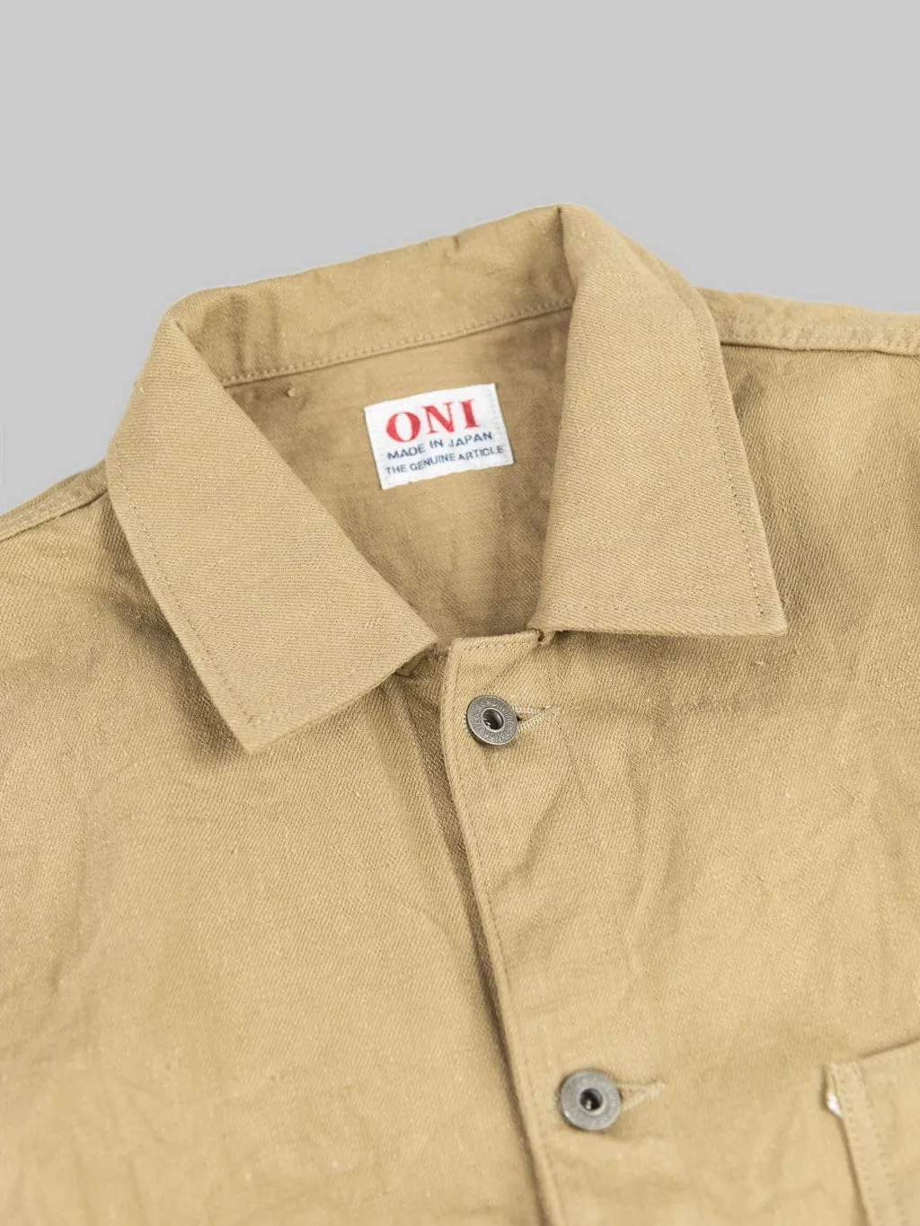 ONI Denim 03501-KHBESF Super Low Tension Khaki-Beige 12oz Coverall Jacket