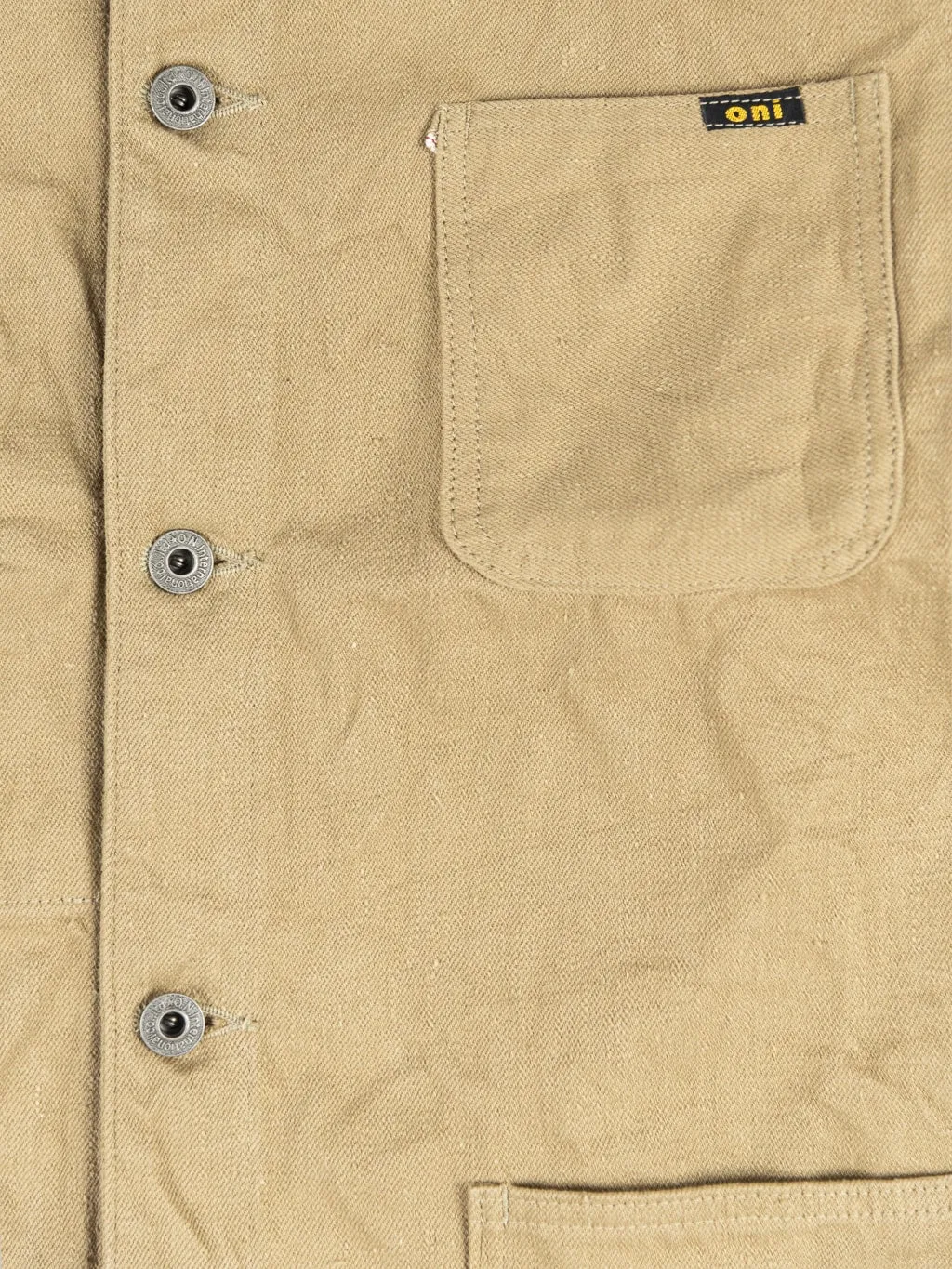 ONI Denim 03501-KHBESF Super Low Tension Khaki-Beige 12oz Coverall Jacket