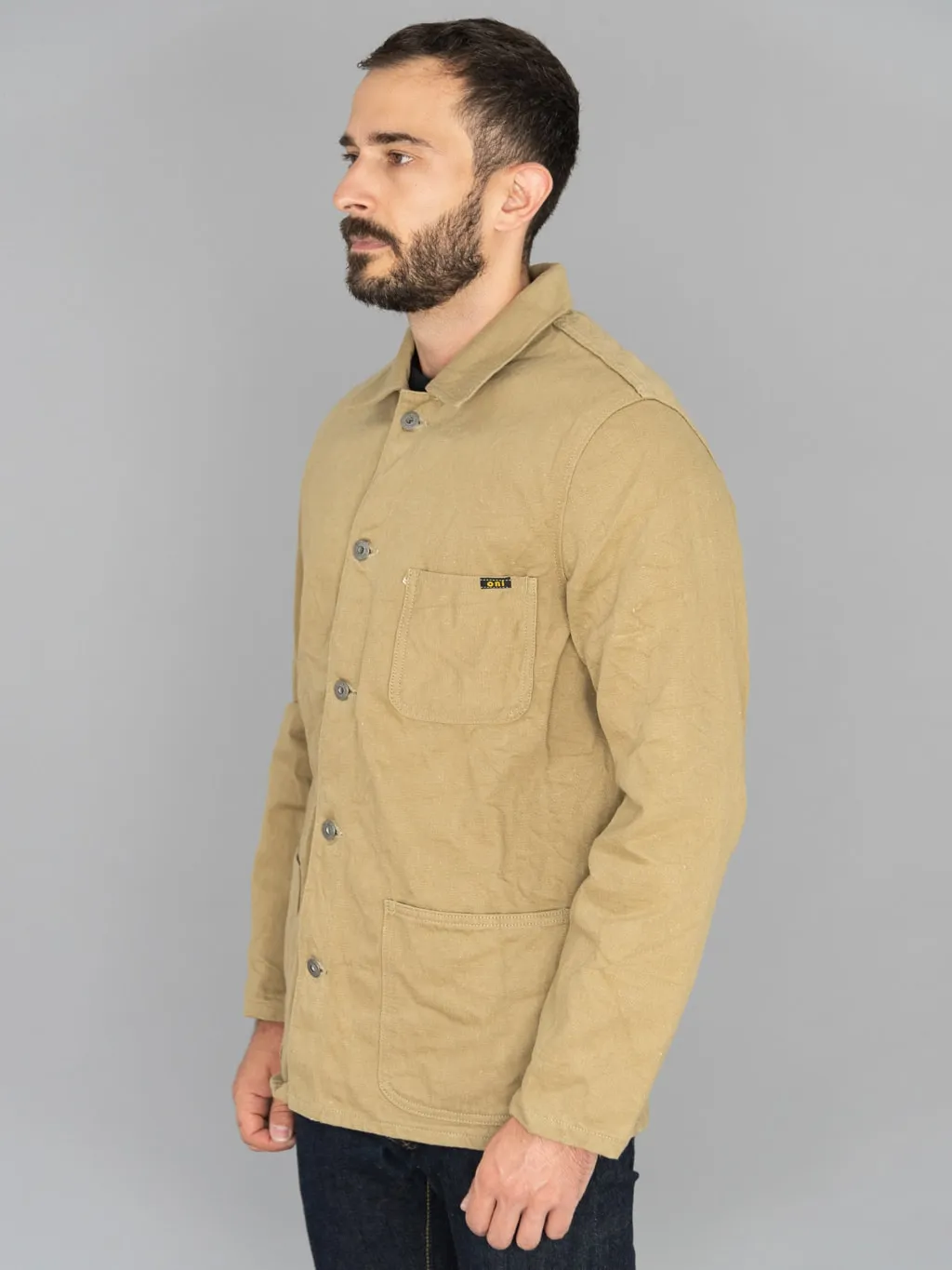 ONI Denim 03501-KHBESF Super Low Tension Khaki-Beige 12oz Coverall Jacket