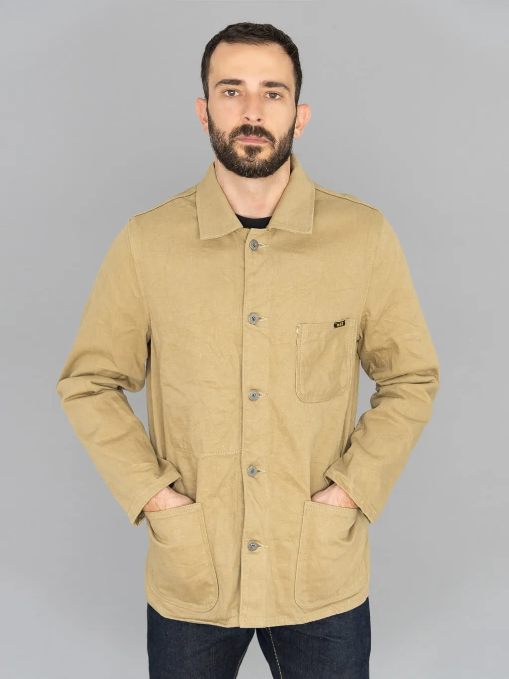 ONI Denim 03501-KHBESF Super Low Tension Khaki-Beige 12oz Coverall Jacket