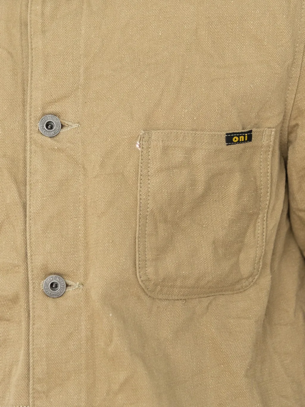 ONI Denim 03501-KHBESF Super Low Tension Khaki-Beige 12oz Coverall Jacket