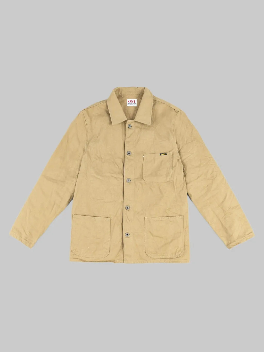 ONI Denim 03501-KHBESF Super Low Tension Khaki-Beige 12oz Coverall Jacket