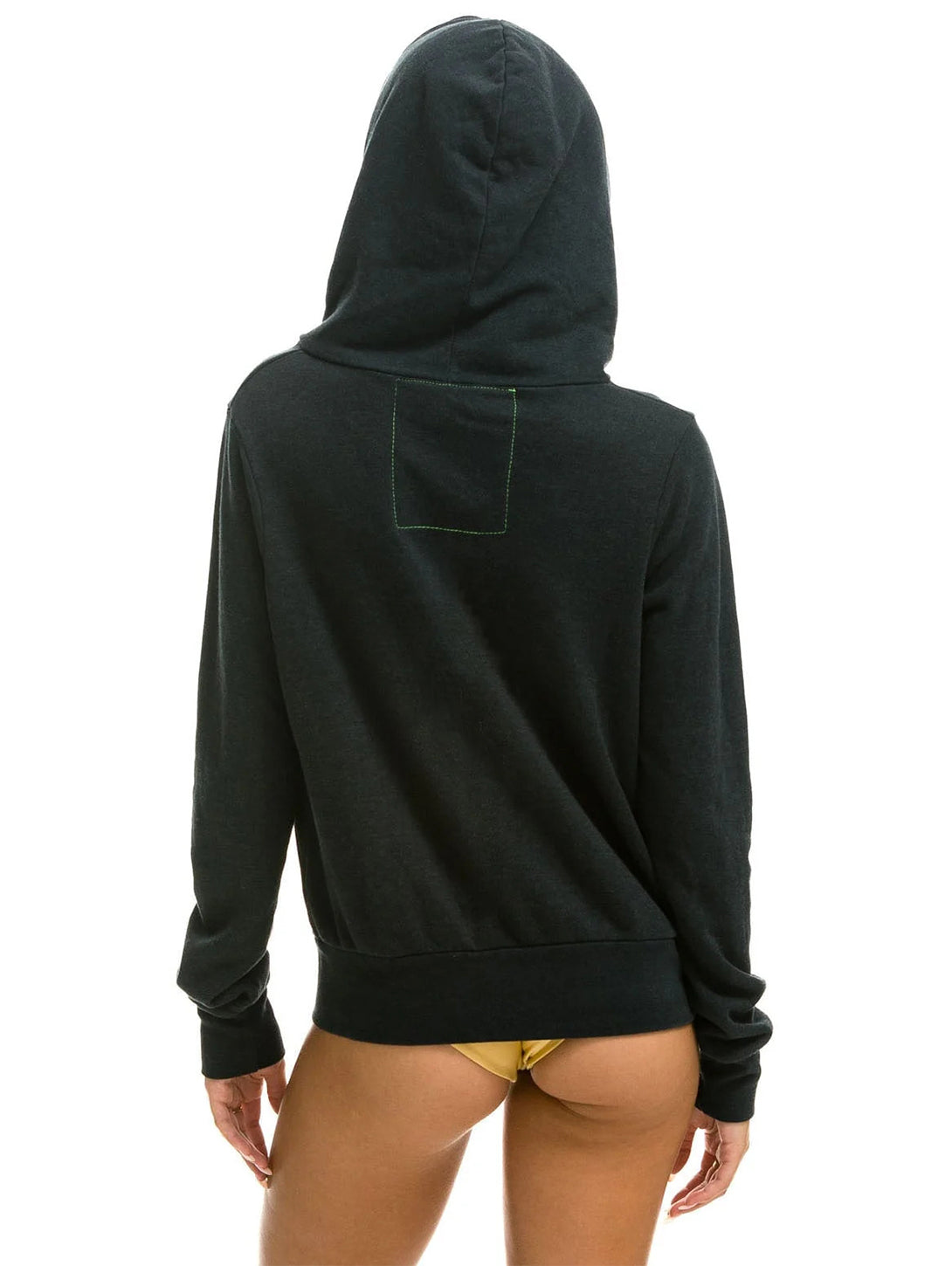 Rainbow Heart Stitch Zip Hoodie - Charcoal