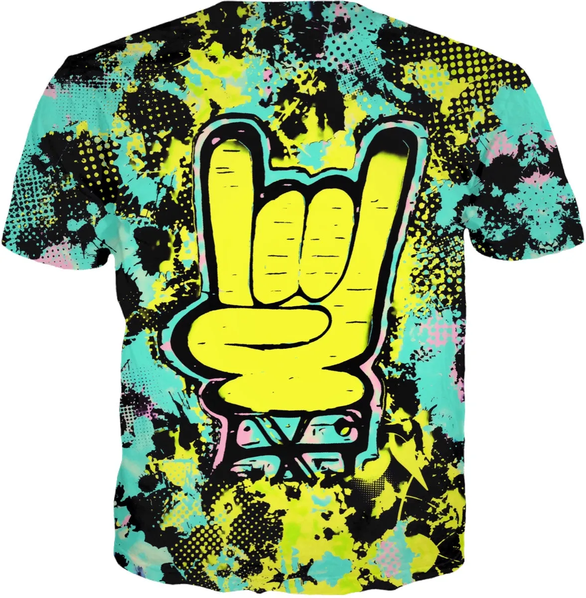 Rock On Hand Pop Art T-Shirt