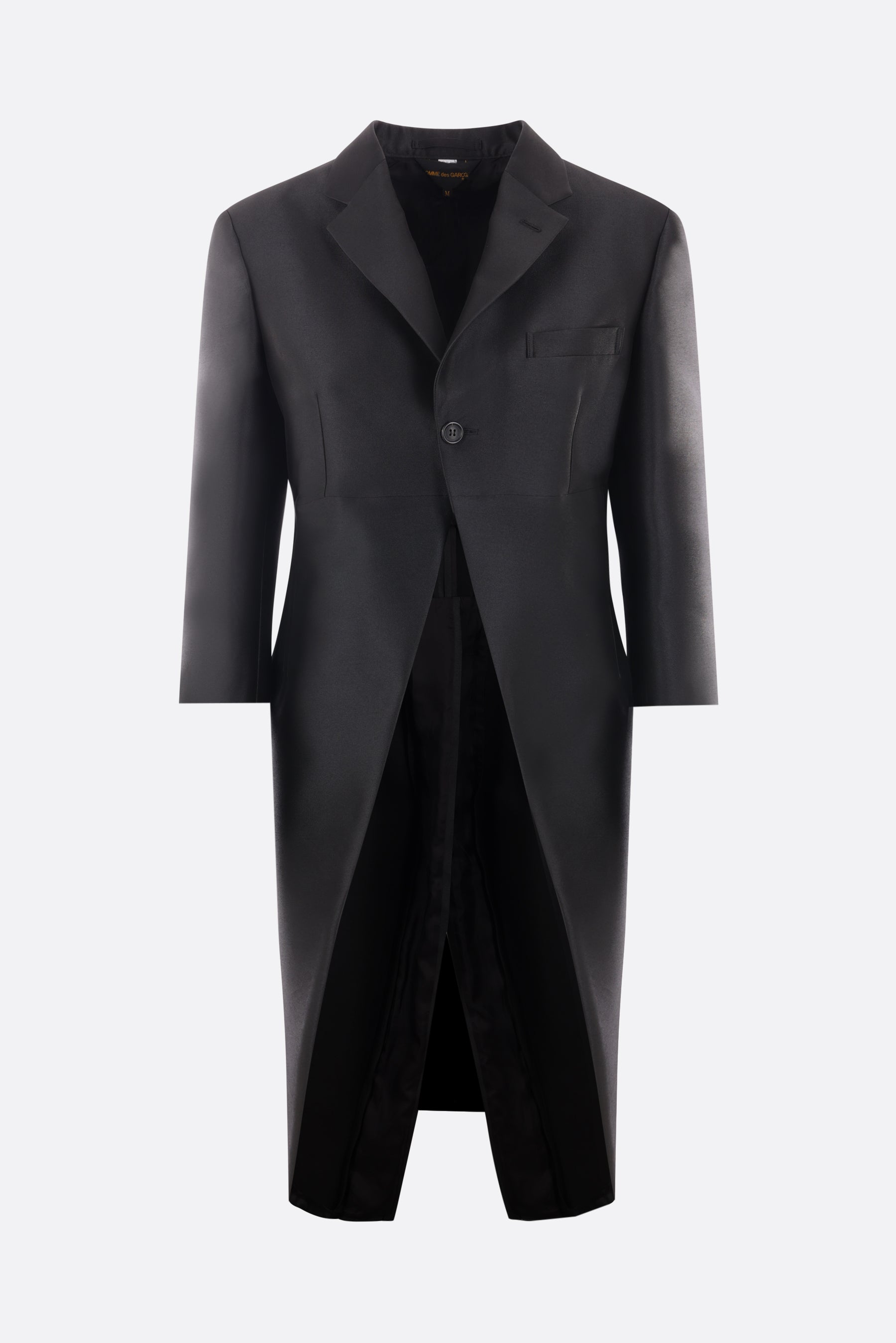 single-breasted wool blend frock coat