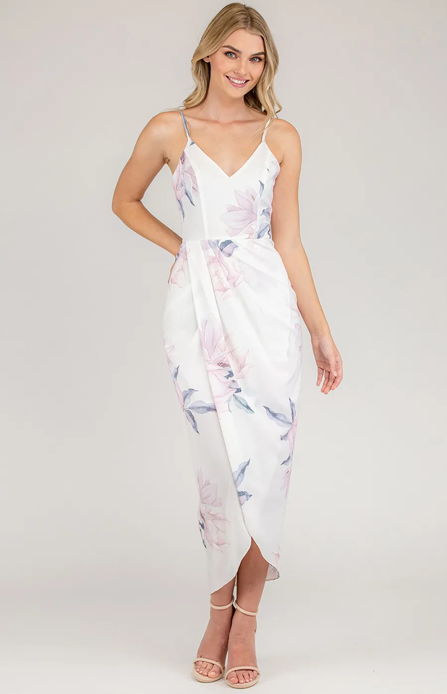 Singlet Floral Dress with Asymmetric Hem (SDR412A)