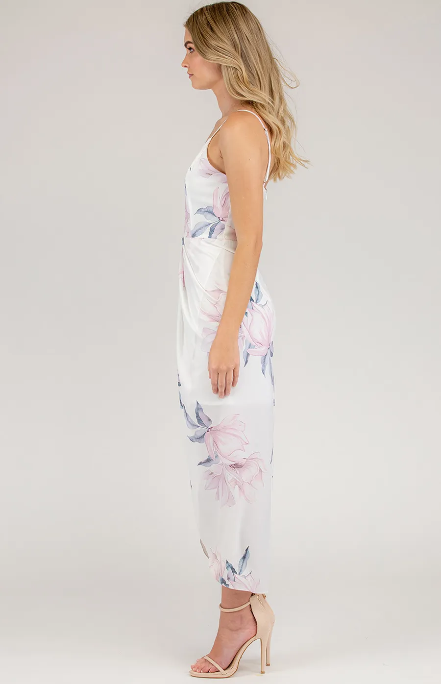 Singlet Floral Dress with Asymmetric Hem (SDR412A)