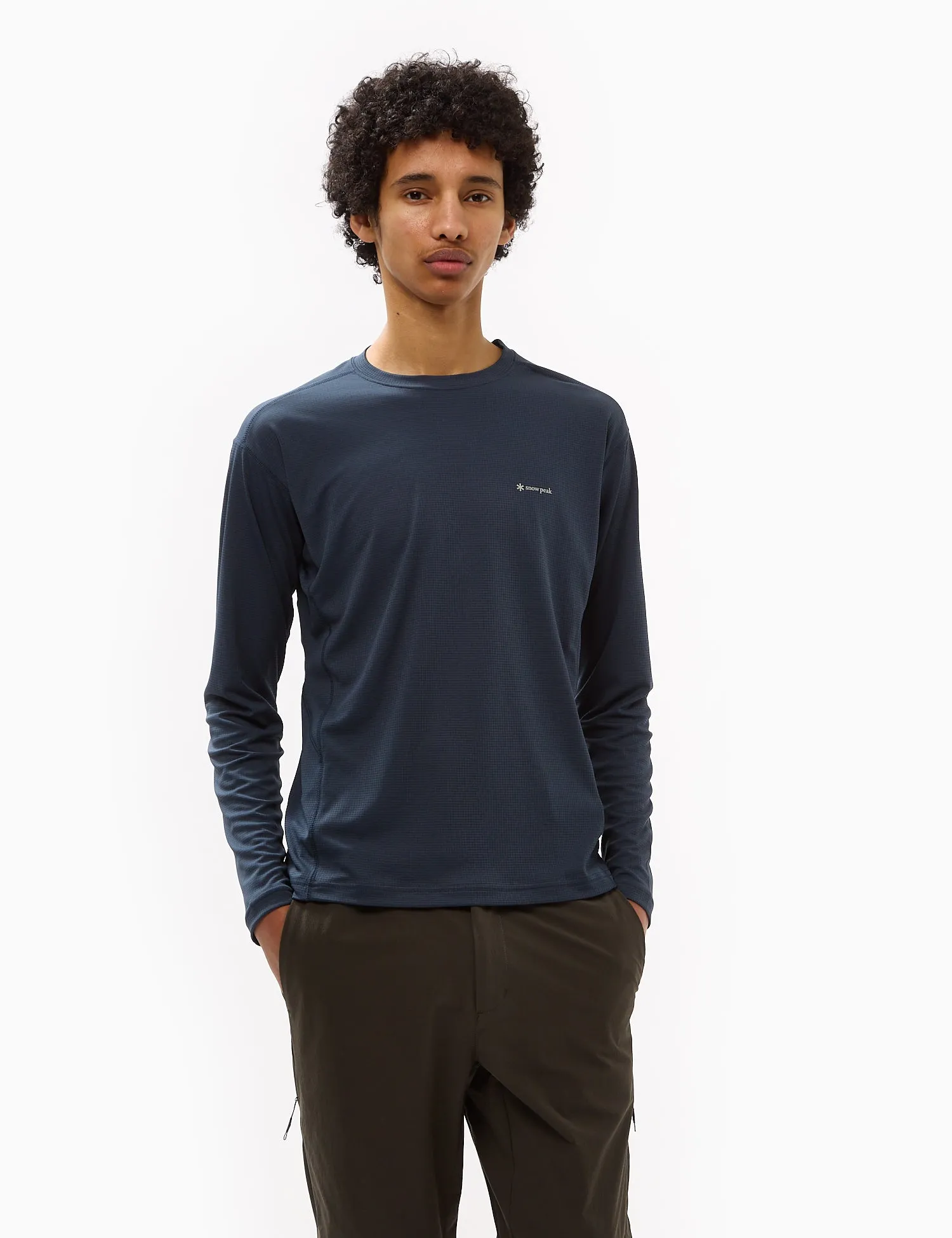 Snow Peak Power Dry Long Sleeve T-Shirt - Midnight Blue