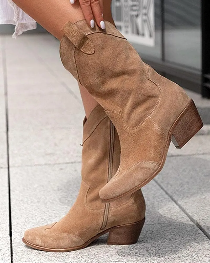 Split Joint Zipper Flat Boots