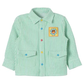 Stella McCartney Baby Striped Shirt With Sun Badge Green