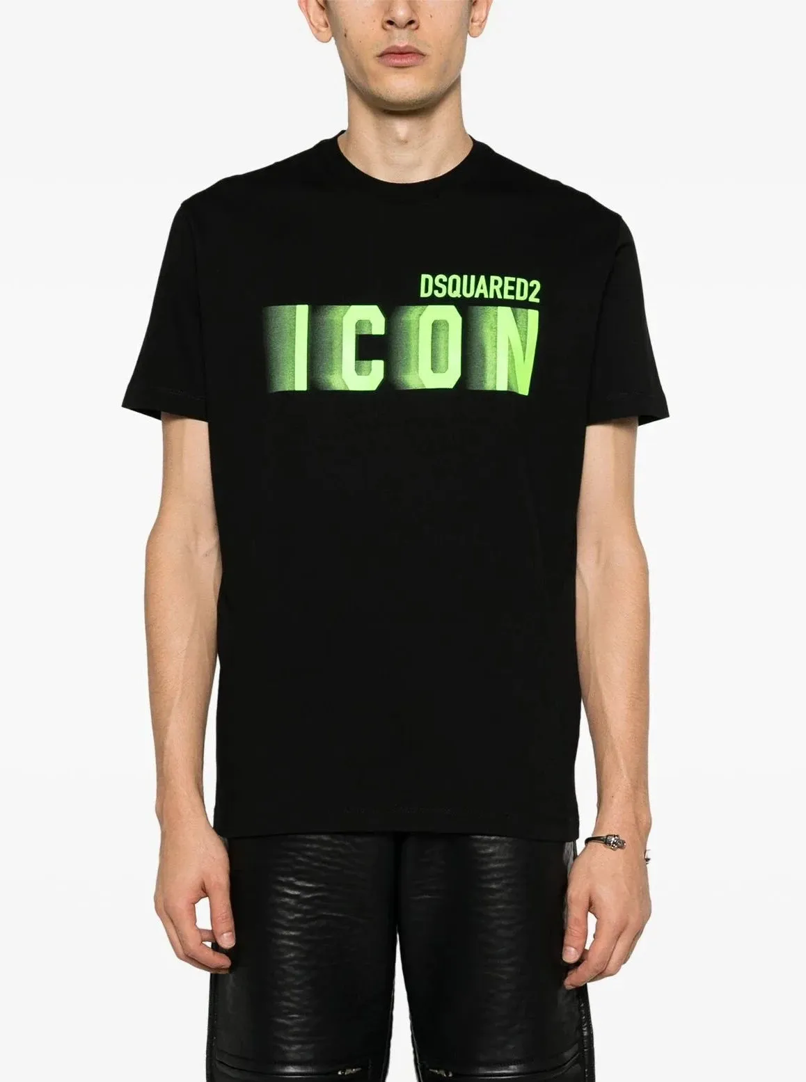 T-shirt DSQUARED2 stampa logo Icon Blur nera