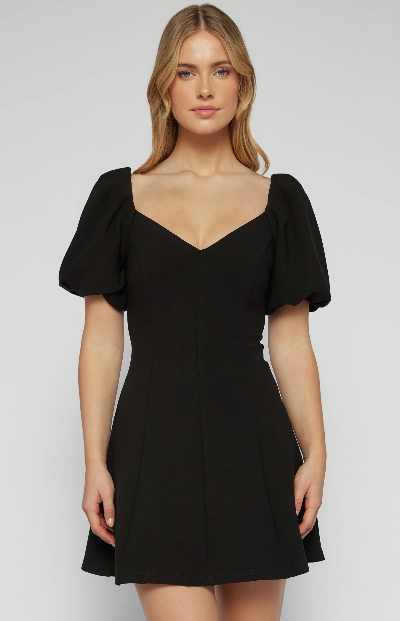 Textured Stretch Fabric Panel Detail Dress (SDR1446B)