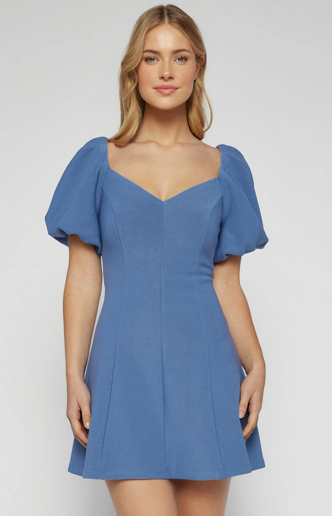 Textured Stretch Fabric Panel Detail Dress (SDR1446B)