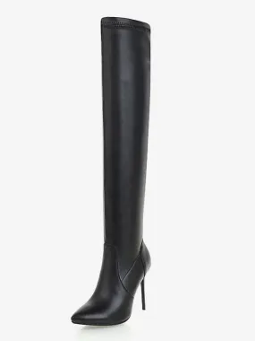 Thigh High Boots Womens Pointed Toe Stiletto Heel Over The Knee Boots