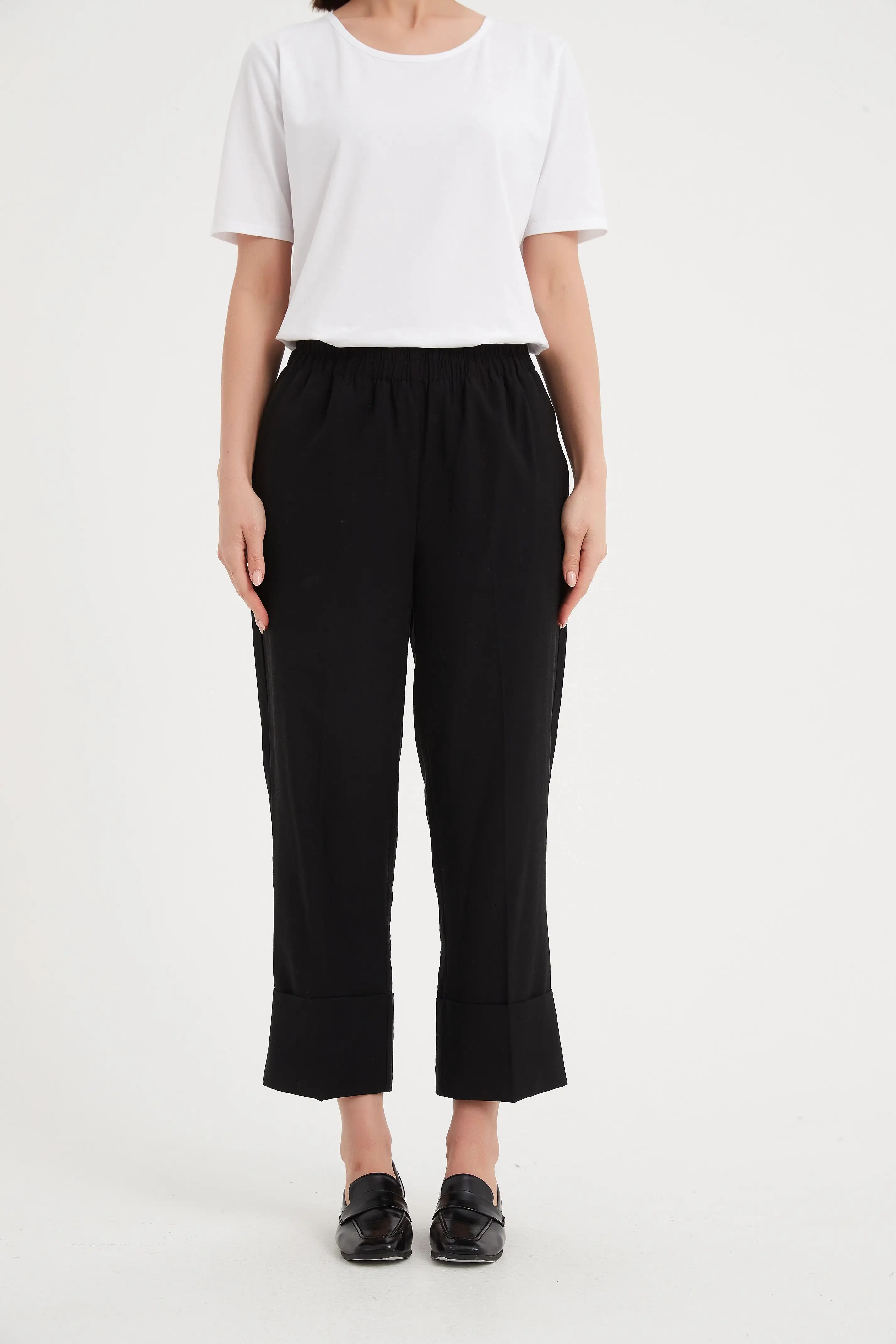 Tirelli - Deep Cuff Pants - Black