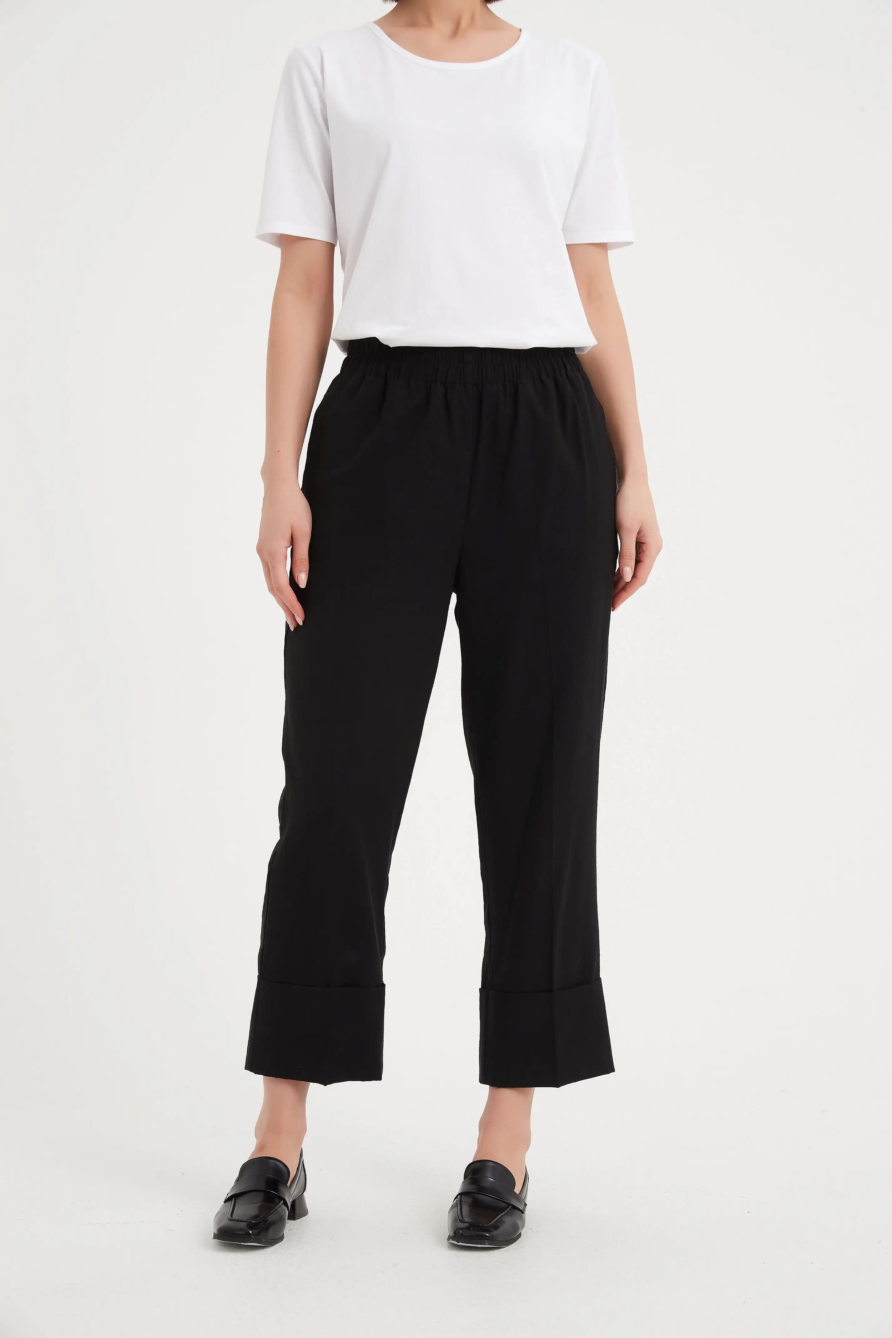 Tirelli - Deep Cuff Pants - Black