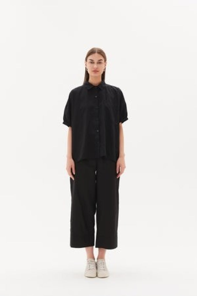 Tirelli - Gathered Cuff Shirt - Black