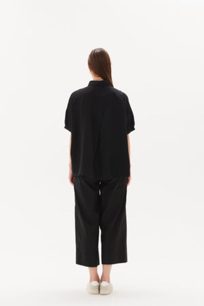 Tirelli - Gathered Cuff Shirt - Black