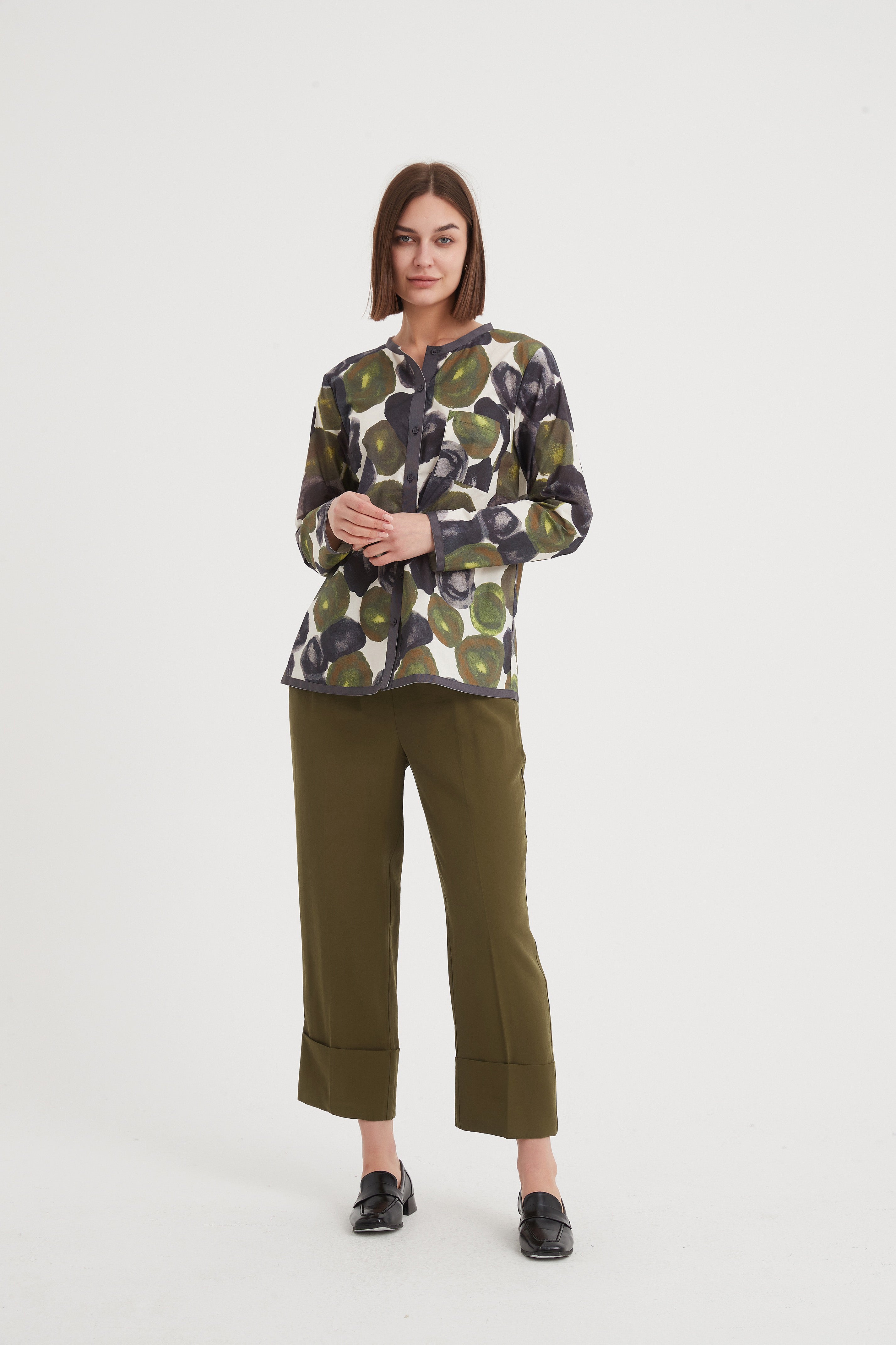 Tirelli - Grosgrain Detail Shirt - Moss Spot