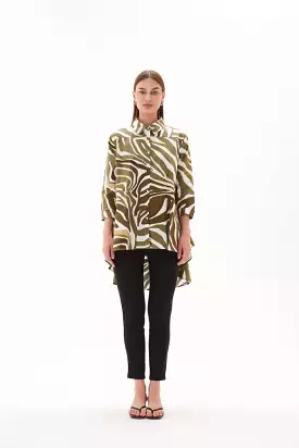 Tirelli - Print Swing Back Shirt - Monstera Print