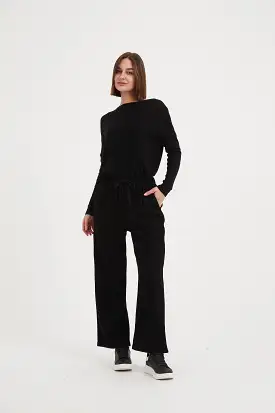 Tirelli - Straight Leg Stretch Cord Pants - Black