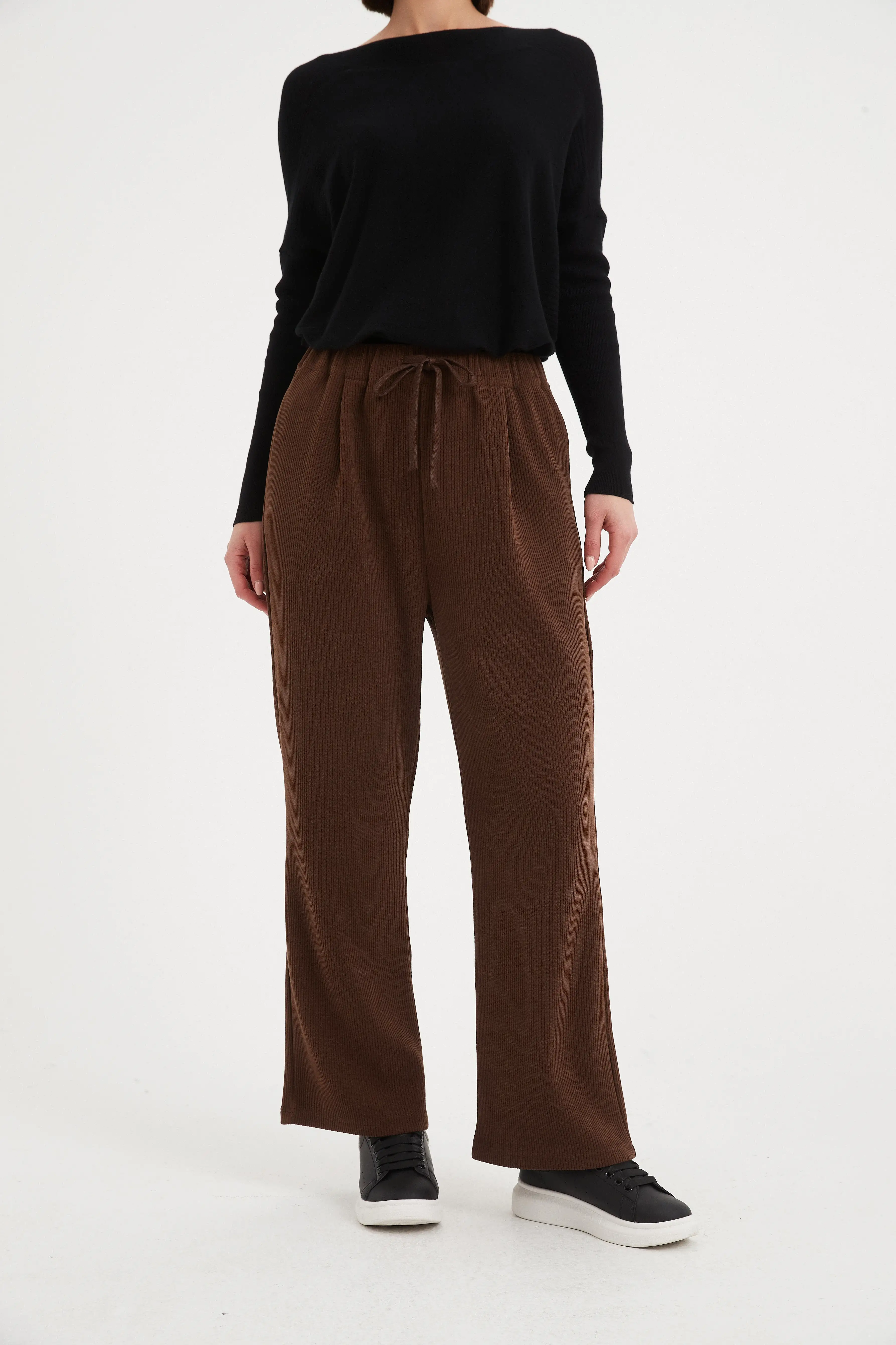 Tirelli - Straight Leg Stretch Cord Pants - Mocha