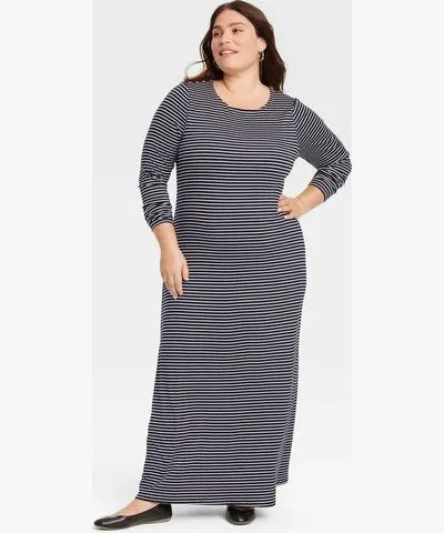 Universal Thread Women's Long Sleeve Knit Maxi T-Shirt Dress