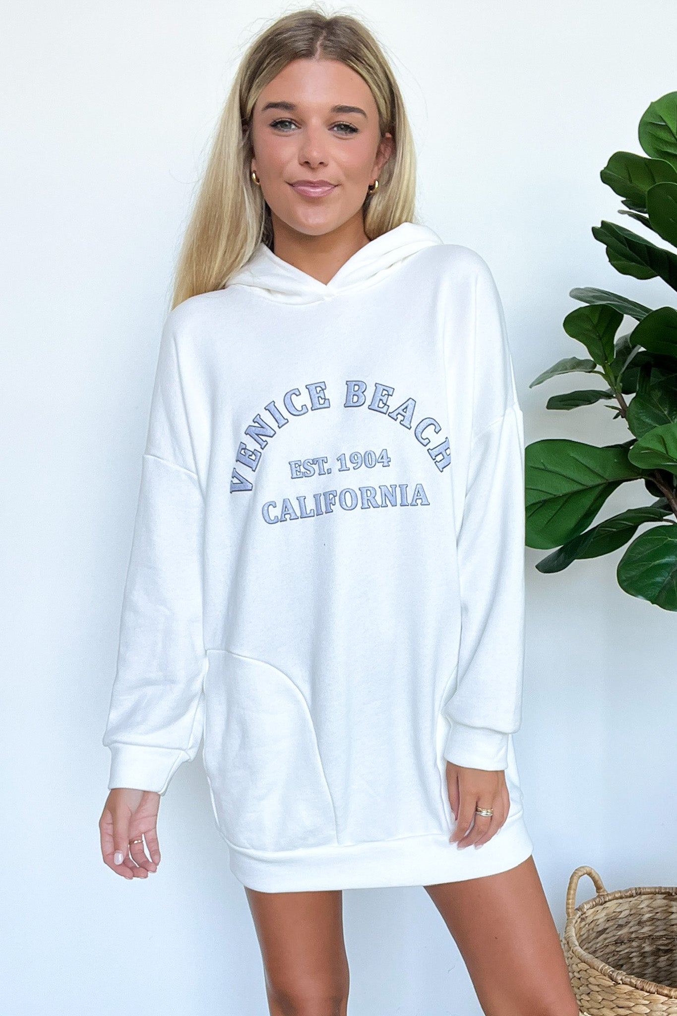 Venice Beach Graphic Hoodie Sweatshirt Dress