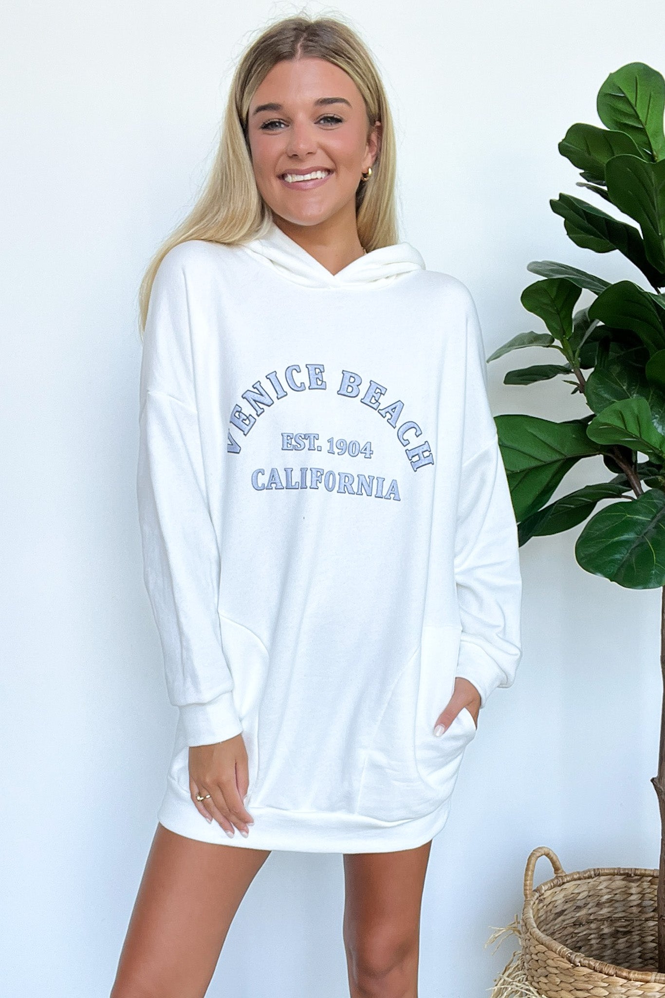 Venice Beach Graphic Hoodie Sweatshirt Dress