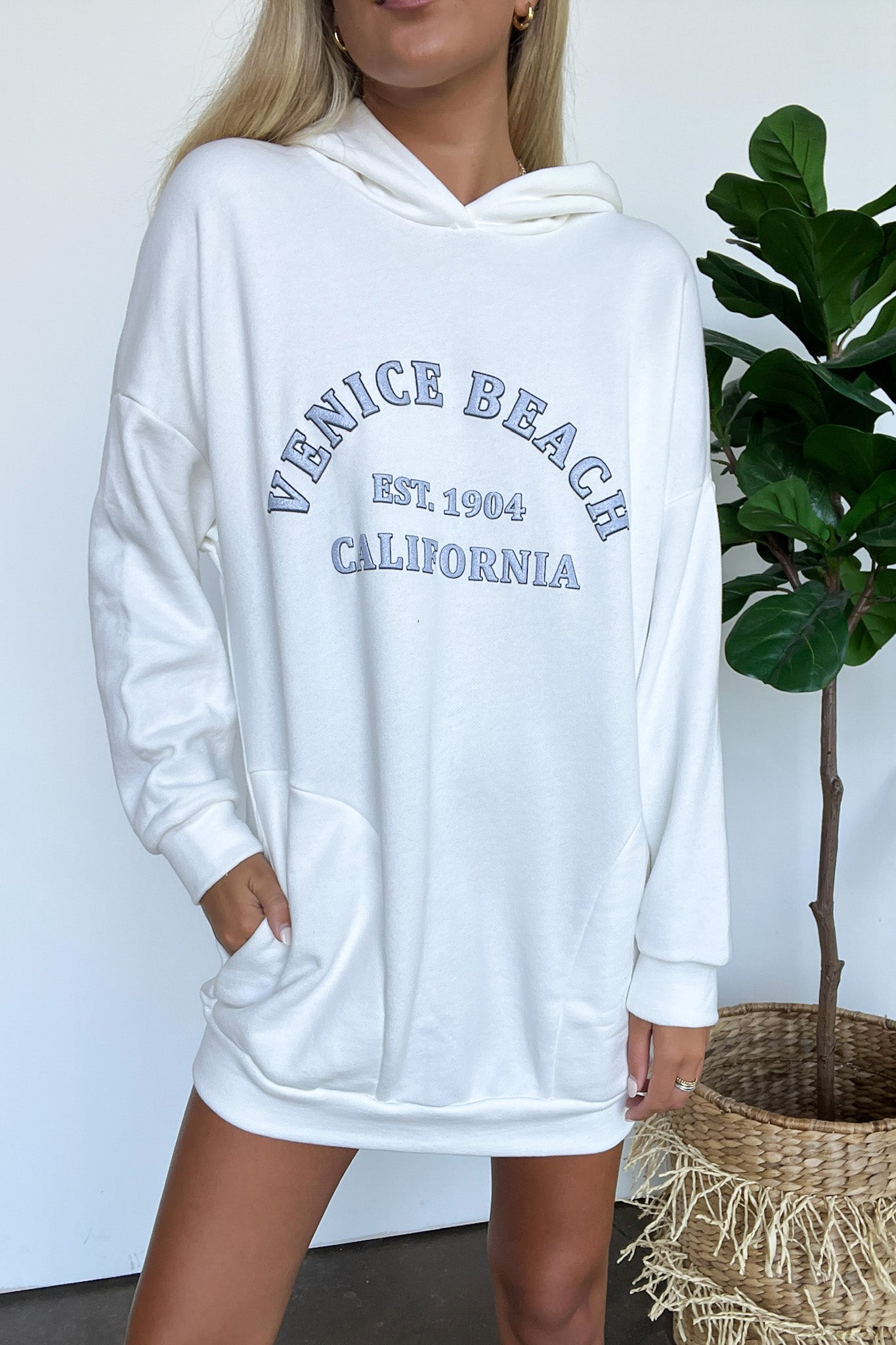 Venice Beach Graphic Hoodie Sweatshirt Dress