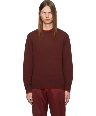 Wales Bonner Burgundy Steady Knit Sweater