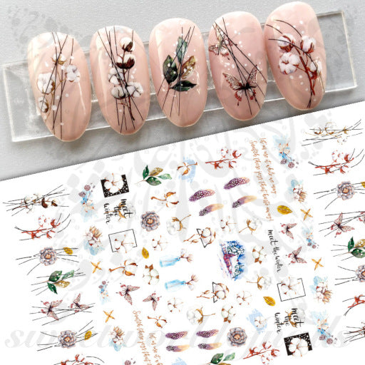 Winter Cotton Nail Art Stickers