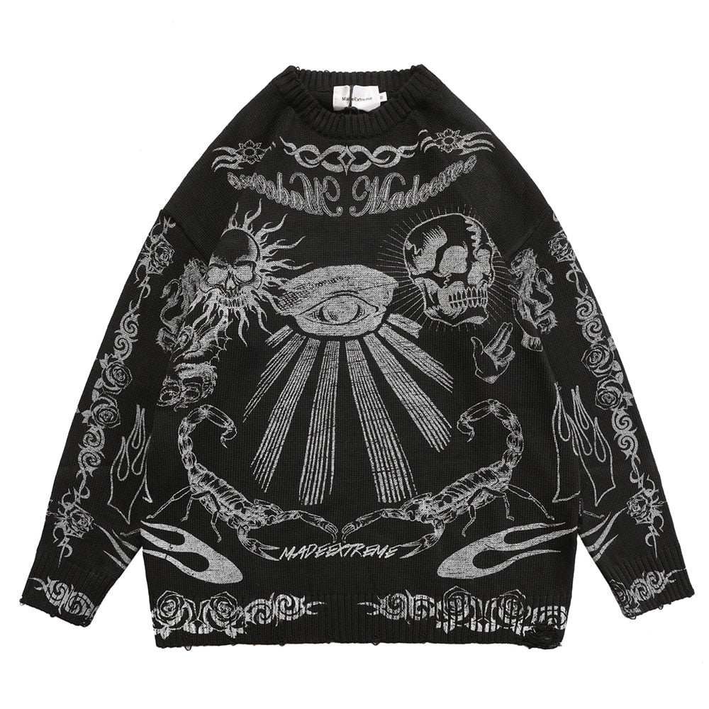 WOKE TRIBE FRAYED SWEATER