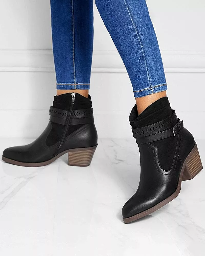 Women's Casual Daily Simple Split Joint Zipper Boots