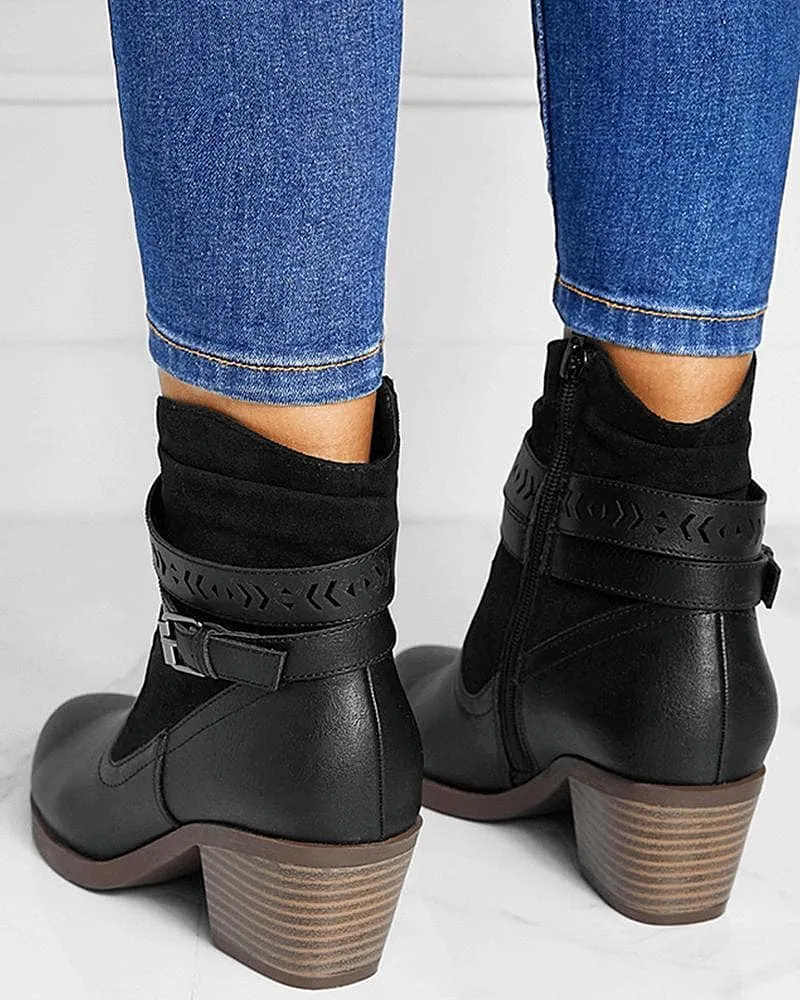 Women's Casual Daily Simple Split Joint Zipper Boots