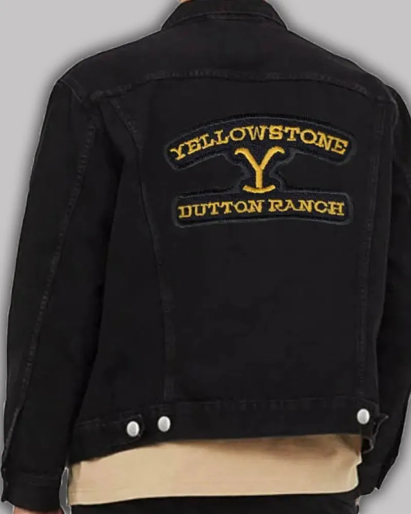 Yellowstone Denim Black Jacket | Dutton Ranch Denim Jacket